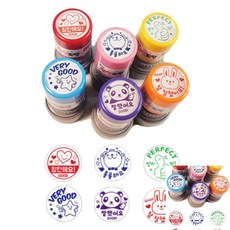 더아이 칭찬도장 스템프 만년도장 잉크도장 확인도장, 디자인랜덤