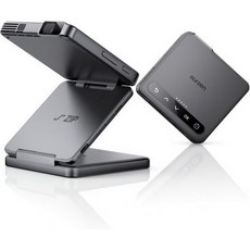 Aurzen ZIP 3단 접이식 DLP 초소형 포켓 프로젝터 블루투스 5.4 화면 미러링 ToF 제로랙 포커스 1.5시간 재생 시간 USB-C 전원 공급 여행/재봉/, Dark Gray