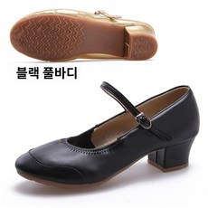 통굽 데일리 댄스 논슬립 미들힐 통기성 캐주얼 속굽 신축성 여성 메리제인 슈즈 미끄럼방지