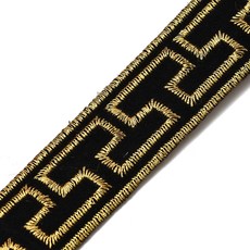 자수 리본 민족 무늬 디자인 의류 가구 DIY 장식 핸드메이드 액세서리 소재, 골드