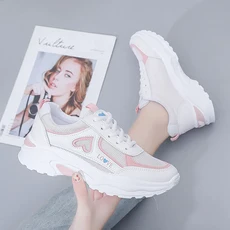 Ashysnow 5cm 여성 여름 두꺼운 밑창 캐주얼화 통근 편안한 통기 메쉬 운동화 트렌드