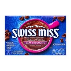 Swiss Miss 다크 초콜릿 맛 핫 코코아 믹스 바 용품 35.4g1.25온스 봉투 8개 223918, 35.4g