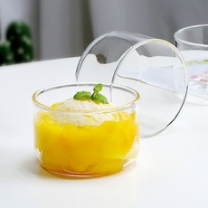 오빈 내열유리 요거트 디저트볼 푸딩컵 180ml, 투명, 2개