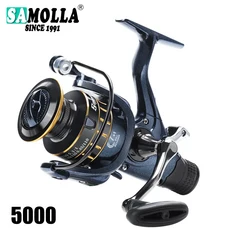 JOF-새로운 낚시 릴 풀 메탈 스풀 스피닝 릴 5.0:1 최대 드래그 10Kg 전원 부드러운 바다 잉어 낚시 릴 모든 낚시, Orange, 5000 Series