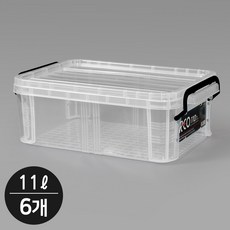 지오리빙 레오박스 다용도정리함 리빙박스 수납 공간 정리함, 투명, 6개