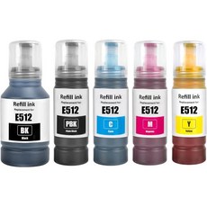 에코탱크 ET7700 ET7750 잉크젯 프린터 5팩 2 블랙/시안/마젠타/옐로우용 ET-7700 ET-7750 잉크 리필 병 512개, 호환잉크 리필용 에코탱크 ET7700 ET7750 잉크