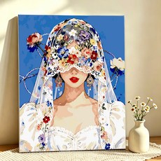 DIY그림그리기 명화그리기 캔버스 유화그리기세트 40 x 50cm, 1개, 004 꽃미녀