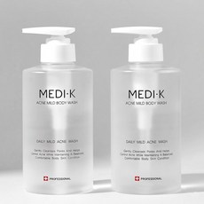 약국입점 메디케이 아크네 마일드 바디워시 대용량 500ml 여드름완화 기능성 트러블 등드름 가드름 좁쌀 닭살 클렌저, 2개