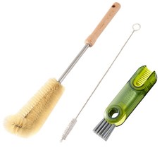 별오점 컵 물병 틈새 텀블러 세척솔, 1세트, 우드톤