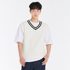 체이스컬트 남성 배색 브이넥 베스트-CARK7311B0A