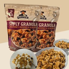 퀘이커 심플리 그래놀라 1956g 코스트코 그래놀라 시리얼 아침대용+초코크리스피 증정, 1개, 978g