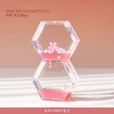 물방울 오일 타이머 모래시계 물멍 물시계, 다이아몬드 모양의 기름 방울이 있는 핑크
