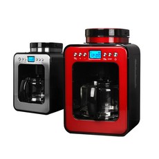 [독일브랜드] Grind & Brew 커피메이커 디지털 커피머신 글라인더 스팀 로스팅 원두분쇄 원두커피 바리스타 가정용 홈카페 레드 그레이