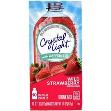 에너지 충천 음료 크리스탈 라이트 온 더 고 와일드 스트로베리 카페인 함유 10개입 (4팩)