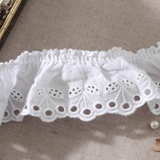 퀼트스타 [주름]상큼앵두 주름 면자수레이스_화이트 103, 1개, 화이트