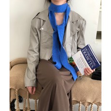 小衆ins百搭純色圍巾 日系護頸細窄長條圍巾 秋冬薄款小圍脖領巾配飾 臺灣出貨