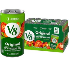 브이8 오리지널 베지터블 주스 캔, V8 오리지널 100% 야채 주스 (48팩), 163ml, 48개