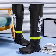 雨鞋男女耐磨防滑雨靴輕量長筒工作防水鞋長款中筒雨鞋防水加厚安全鞋大尺碼戶外涉水鞋溯溪鞋透氣長靴水陸兩用高筒雨靴廚師鞋男, 38-39, 黑色