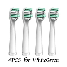 Seago 전동 칫솔 E1-9/SG2303/SG575 진공 포장용 교체 헤드 4개, 04 4pcs whitegreen