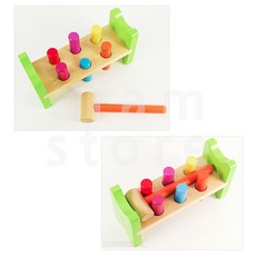 아람커머스 아기망치장난감 망치놀이 아기원목장난감 나무장난감, 1개