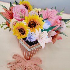 알파벳샵 3D 꽃다발 입체 팝업 카드, 축하해 꽃다발