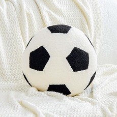 ECLATIS 자외선vyui 축구 베개 장식용 쿠션 라운드 미적 홈 데코 장식 부드러운 스포츠 공 플러시 침실 소파 의자 소파용 블랙 20.3cm8인치 282245, ECLATIS 자외선vyui 축구 베개 장식용 쿠션 라