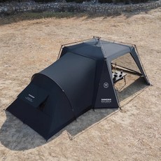 Shanqu 4×4×2.1m 자동 타프 텐트 일체형 돔형 캠핑 텐트, 자동천막 수면캡슐 2커튼2망 블랙, A