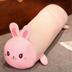 임산부용 롱 바디필로우 다리쿠션 원형 베개 침대용, 약 1m, 핑크 래빗 B