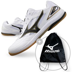 미즈노 웨이브드라이브9 탁구화+신발주머니세트 81GA220552 화이트블랙골드 남녀공용