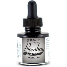 드로잉잉크 Dr. Ph. Martins 봄베이 인디아 7BY 잉크 병 1.0온스 블랙