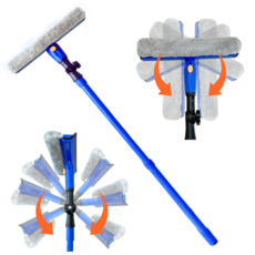 유리 청소 닦이 유리창 닦이 외창청소 외부창문 회전형 스퀴지 베란다 창문, 로열 블루, 1개