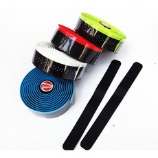 VELO PU雙色線條型手把帶，自行車把帶，舒適吸震，透氣防滑，中打孔設計, 綠黑, 1個