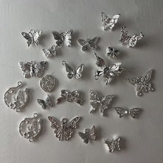 手工串珠配件飾品 diy手工串珠配件合金高保色蝴蝶混款手鍊項鍊古風配件