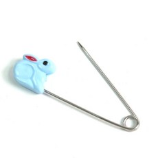 台灣製 動物造型安全別針(大) HO2502 4入 不鏽鋼手帕別針 幼兒園專用, 1件, 顏色隨機