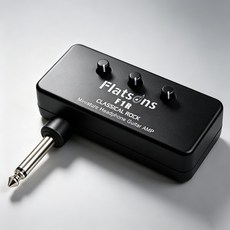 FLATSONS 미니 헤드폰 기타 앰프 초소형 휴대 연습용 일렉기타 베이스용, 1개, 블랙, F1R