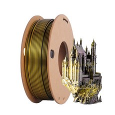 실크 PLA 3D 프린터 필라멘트 250g 듀얼 컬러 블랙 골드 1.75mm 광택 색상 변화 프린팅, 01 PLA 250g Black Gold