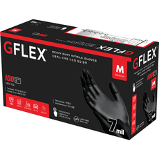 지플렉스 두꺼운 니트릴장갑 블랙 7.0, 중(M), 1개