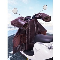 보호대 무릎 커버 방한 라이딩 보온 방풍 워머, 블랙 측면 확장 두꺼운 방수 PU 세트