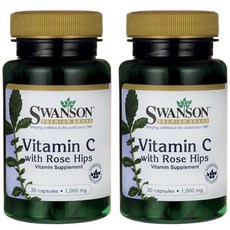 Swanson 斯旺森 玫瑰果維生素C膠囊 1000mg, 30顆, 2罐