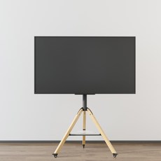 UNHO 이젤형 티비 스탠드 거치대 40-75인치 하중 40kg 삼성 LG 호환 세라믹선반+나무다리, 1개