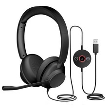 Cyber Acoustics CA Essential ANC & ENC USB 헤드셋 (HS-1500USB) - 고급 노이즈 캔슬링 기술이 적용된 전문가용 USB 헤드셋 인라인