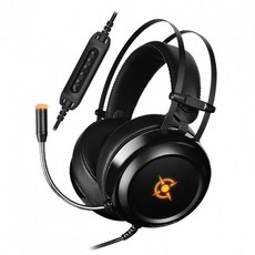 COX CH42 초경량 7.1 LED 노이즈 캔슬링 마이크 헤드셋, 블랙