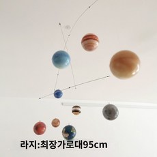 행성모빌 공간 우주 행성 천장 동적 태양계 펜던트 방 장식, 대형 행성모델 양면테이프 고리, 1개