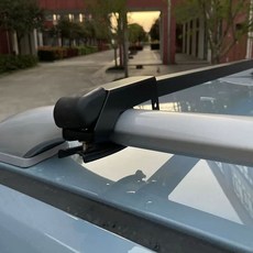 경차 루프박스 모닝 루프백 승용차 수화물 드릴링 차박 수납 펀치 지붕 짐받이 베뉴, 1개, 블랙 철제 크로스바 1쌍 + 클립