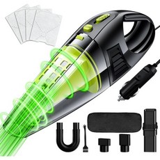 자동차 진공청소기 강력한 흡입력을 갖춘 휴대용 DC 12V 전원 16.4피트 코드 유선 진공 청소기 남성/여성용 필수 액세서리, Sj1002-green-1