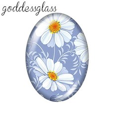 꽃무늬 잎사귀 장미 아름다움 타원형 사진 유리 카보숑 데모 플랫백 제작용 부자재, 4. TB0093-05