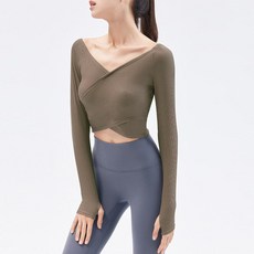 運動上衣 瑜伽服 慢跑上衣 運動罩衫 長袖罩衫 美背 交叉 顯瘦 健身長袖 T恤