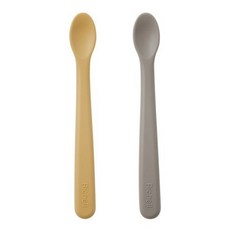 릿첼 실리콘 이유식 스푼 2P 세트 (S/S), 그레이+옐로우, 1세트