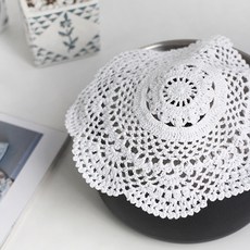 화이트 레이스 도일리 인테리어소품 화병받침, 화이트 22cm, 1개