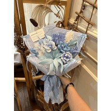 모루꽃다발키트 취미 선물 철사 모루꽃다발만들기, 블루퍼플, 1개